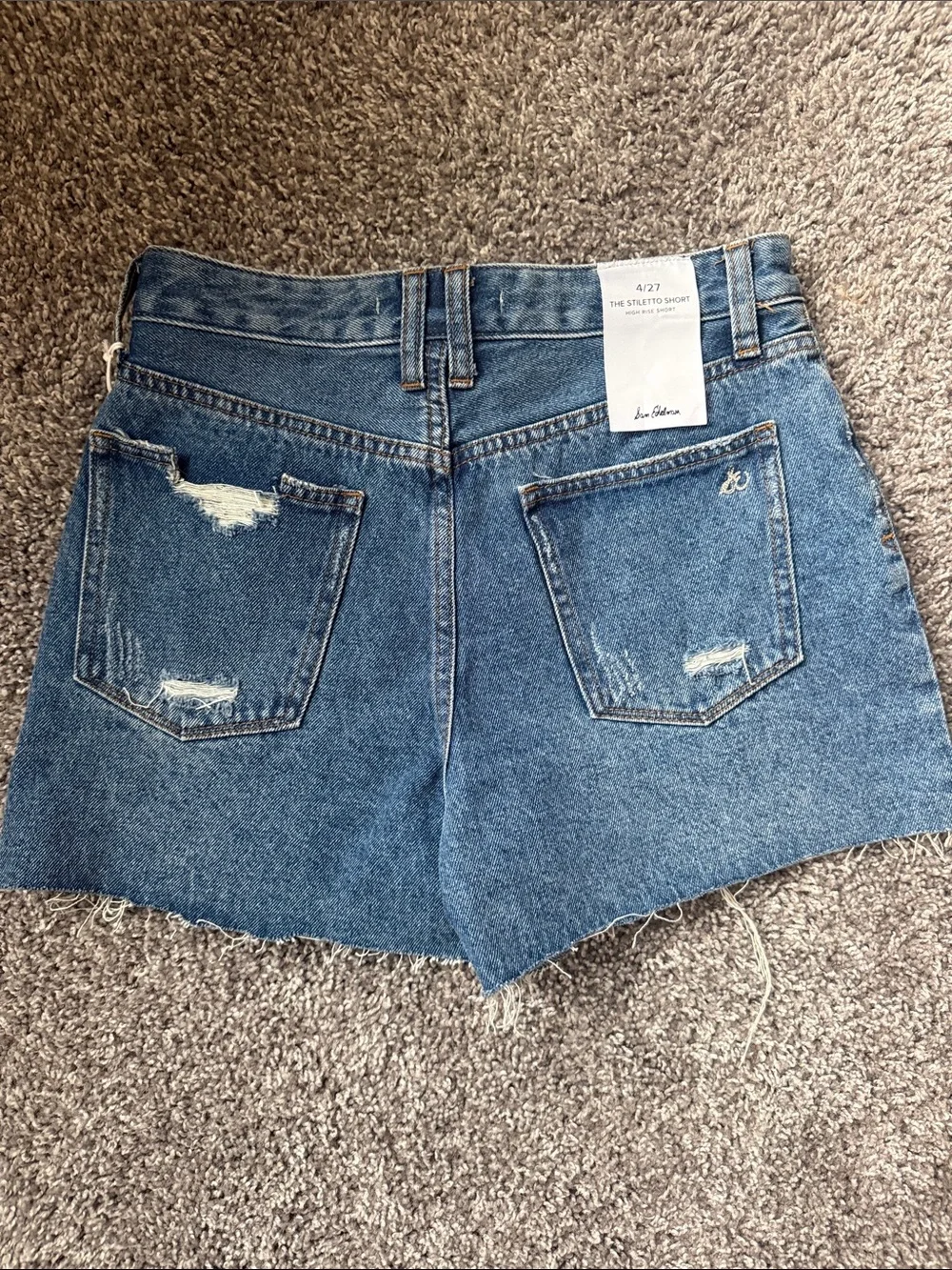 NWT Sam Edelman The Stiletto Jean Denim Shorts High Rise Short Size 4/27 - Picture 2 of 4
